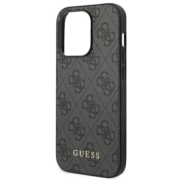 Guess GUHCP14XG4GFGR iPhone 14 Pro Max6,7" szary/grey hard case 4G Metal Gold Logo