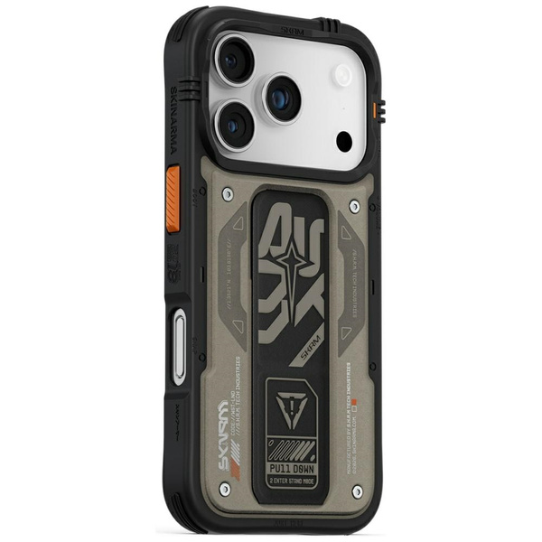 Etui Skinarma Aegis do iPhone 17 Pro     Magnetic Charging + Grip Stand szary