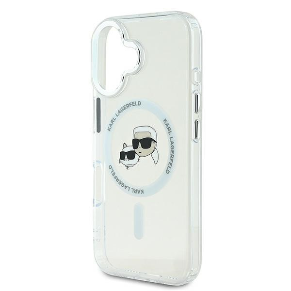 Karl Lagerfeld KLHMP16MHLSKCH iPhone Plus 6.7" biały/white hardcase IML Metal Karl&Choupette Head MagSafe