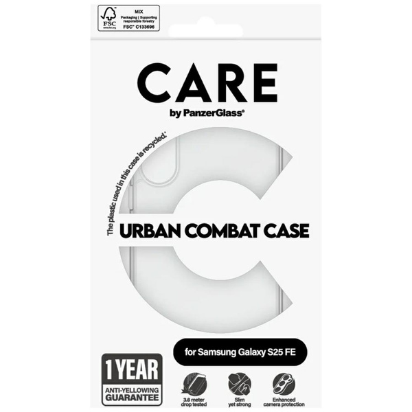 Etui CARE by PanzerGlass Flagship Urban Combat do Samsung Galaxy S25 FE przezroczysty