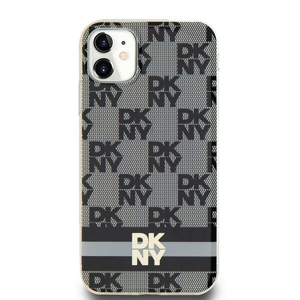 DKNY DKHMN61HCPTSK iPhone 11 / Xr6.1" czarny/black hardcase IML Checkered Mono Pattern & Printed Stripes MagSafe