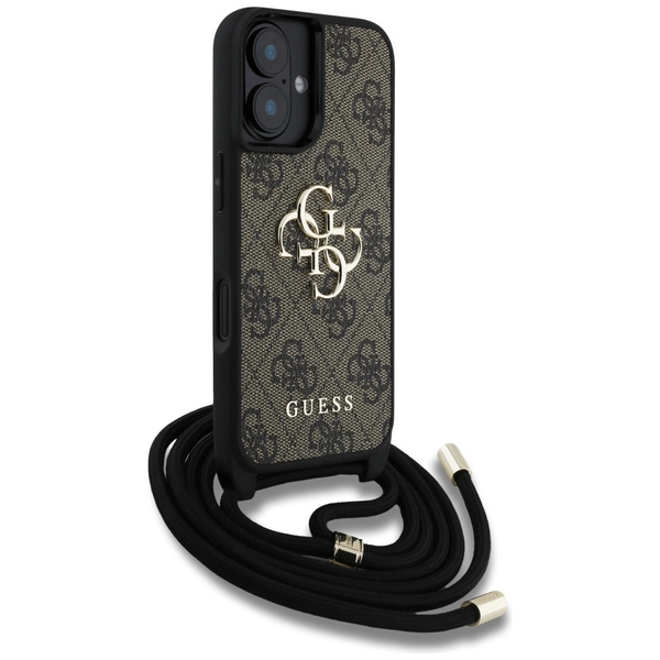 Etui Guess 4G Big Logo Cord Stap         Crossbody do iPhone 16 brązowy