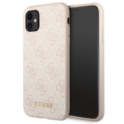 Guess GUHCN61G4GFPI iPhone 11 / Xr 6,1"różowy/pink hard case 4G Metal Gold Logo