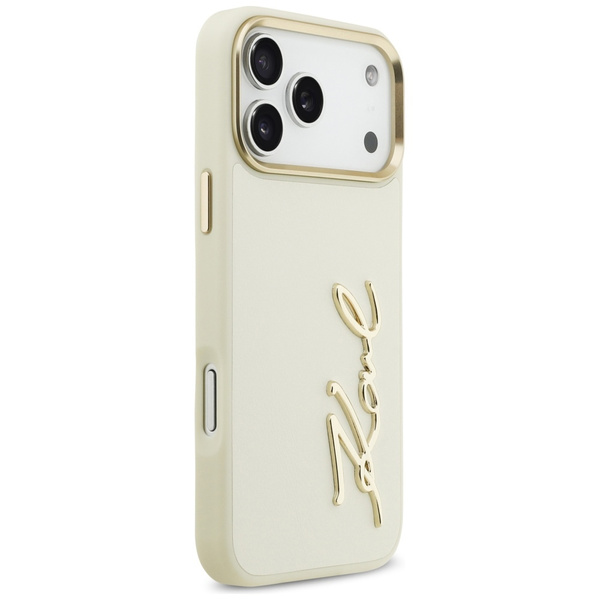 Etui Karl Lagerfeld Karl Script Logo do iPhone 17 Pro Max beżowy