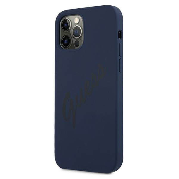 Guess GUHCP12LLSVSBL iPhone 12 Pro Max6,7" niebieski/blue hardcase Script Vintage