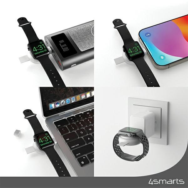 4smarts Ładowarka indukcyjna MFI Fast Charger dla Apple Watch srebrna/silver 541000
