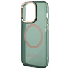 Guess GUHMP14LHTCMA iPhone 14 Pro 6.1" zielony/khaki hard case Gold Outline Translucent MagSafe