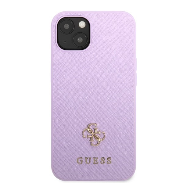 Guess GUHCP13MPS4MU iPhone 13 / 14 / 15 6.1" purpurowy/purple hardcase Saffiano 4G Small Metal Logo