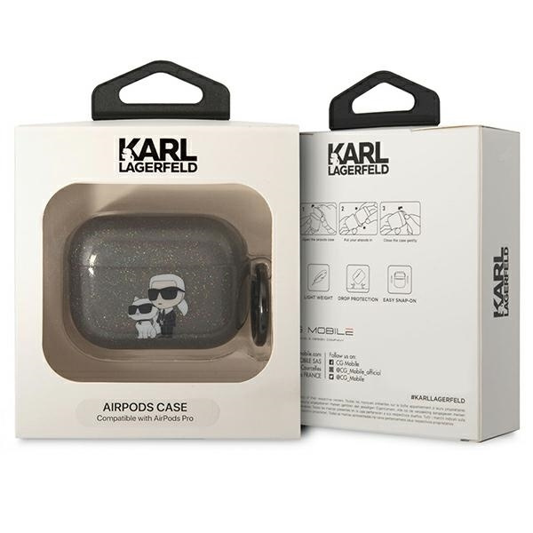 Karl Lagerfeld KLAPHNKCTGK Airpods Pro cover black/black Gliter Karl&amp;Choupette