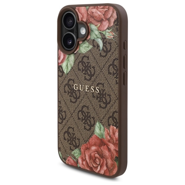 Guess GUHMP16SP4ROPEMCW iPhone 16 6.1"   brązowy/brown hardcase 4G Flowers Print MagSafe