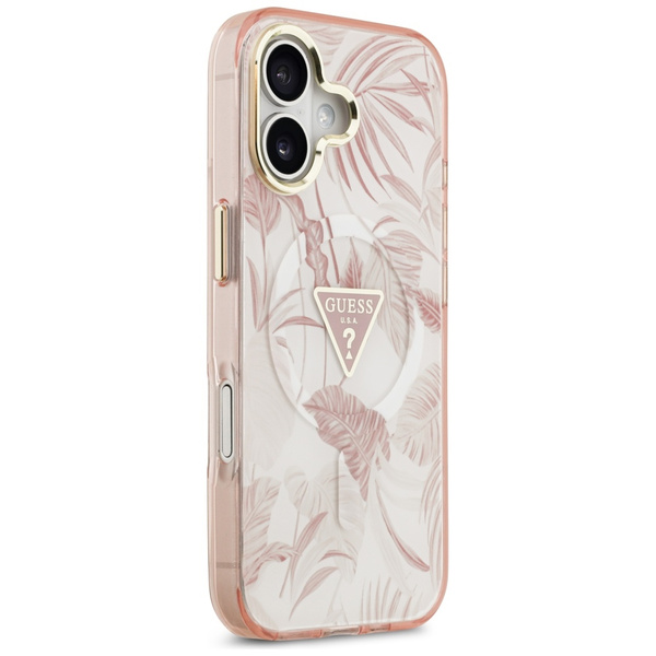 Etui Guess Jungle Tonal Triangle MagSafe do iPhone 17 różowy