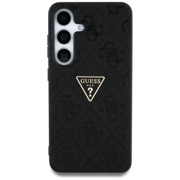 Etui Guess Hot Stamp 4G Pattern Triangle Metal Logo do Samsung Galaxy S25 czarny