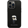 Karl Lagerfeld KLHCP13XSMHKNPK case for iPhone 13 Pro Max - black Silicone Ikonik Metal Pin