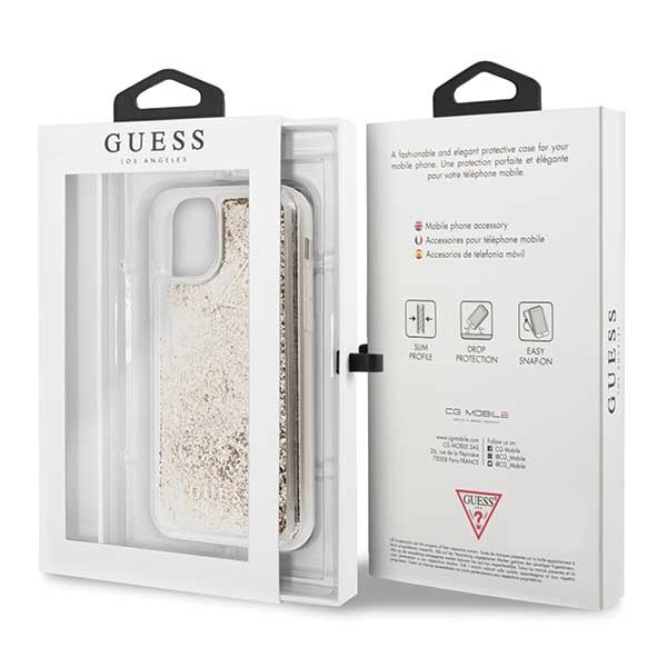 Guess GUHCN58GLHFLGO iPhone 11 Progold/złoty hard case Glitter Hearts