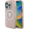 Etui Guess IML Metal Glitter 4G Circle   Triangle MagSafe do iPhone 16 Pro różowy