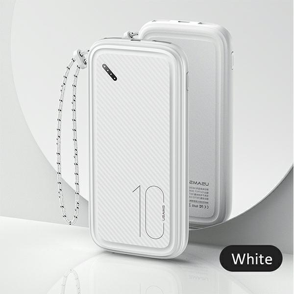 USAMS Powerbank PB56 10000mAh 2xUSB /USB-C / MicroUSB Fast Charge biały/white 10KCD15002 (US-CD150)
