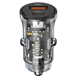 USAMS ŁAD. SAM. 1XUSB+1XUSB-C C32 30W FAST CHARGE CZARNY /BLACK CC164CC01 (US-CC164)