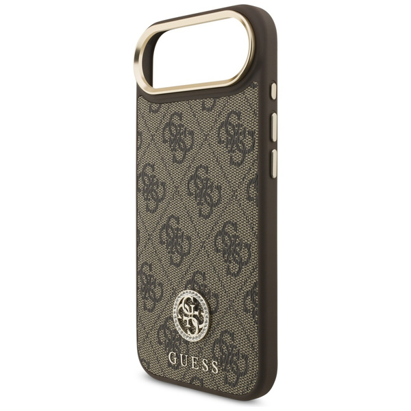 Etui Guess 4G Strass Logo & Big Strap    Metal Buttons MagSafe do iPhone Air brązowy