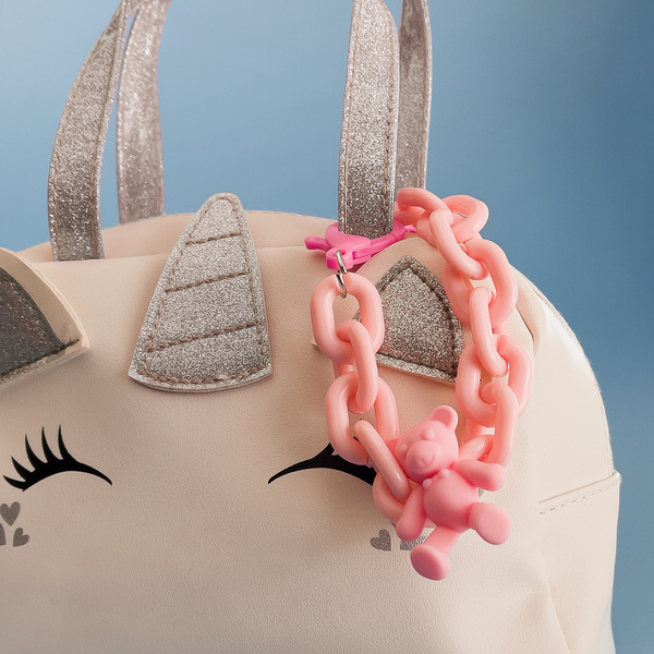 Color Chain (rope) kolorowy łańcuszek łańcuch zawieszka do telefonu portfela plecaka różowy