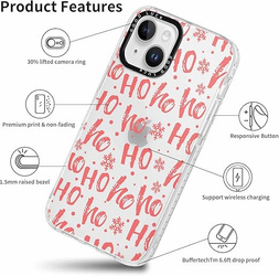 Pnakqil Christmas Case for iPhone 16 Pro Max Ho! ho! Pink