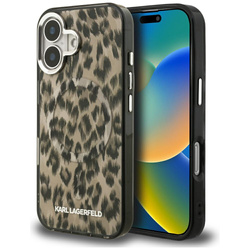 Etui Karl Lagerfeld IML Leopard Pattern  MagSafe do iPhone 16 brązowy