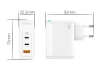 JELLICO wall charger C118 GaN PD 100W 2xUSB-C + 1xUSB QC3.0 + cable USB-C - USB-C White