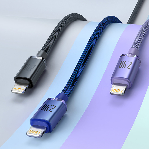 Baseus Crystal Shine Series cable USB cable for fast charging and data transfer USB Type A - Lightning 2.4A 1.2m blue (CAJY000003)