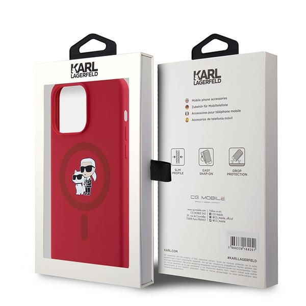 KARL LAGERFELD KLHMP15XSCMKCRHR IPHONE 15 PRO MAX 6.7" CZERWONY/RED HARDCASE SILICONE KARL & CHOUPETTE RING MAGSAFE