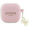 Guess GUA4LECG4P AirPods 4 cover         różowy/pink Silicone 4G Charm