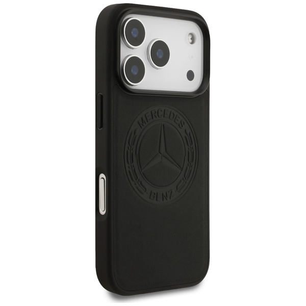 Etui Mercedes Leather Vintage Logo       MagSafe do iPhone 17 Pro czarny