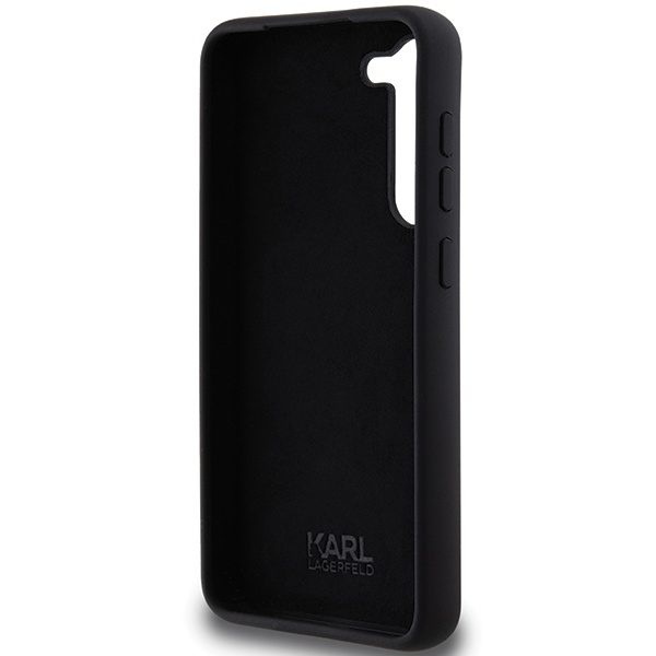 KARL LAGERFELD KLHCS24MSMHCNPK S24+ S926 CZARNY/BLACK HARDCASE SILICONE CHOUPETTE METAL PIN