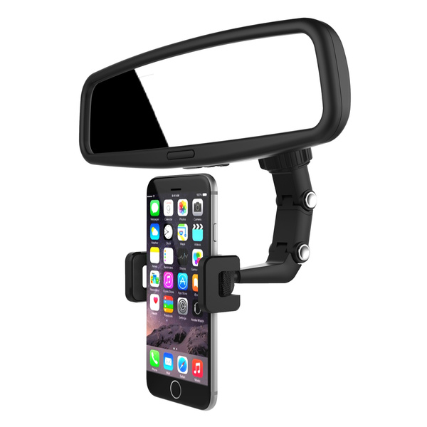ADJUSTABLE HANDLE FOR A BLACK SMARTPHONE CAR MIRROR