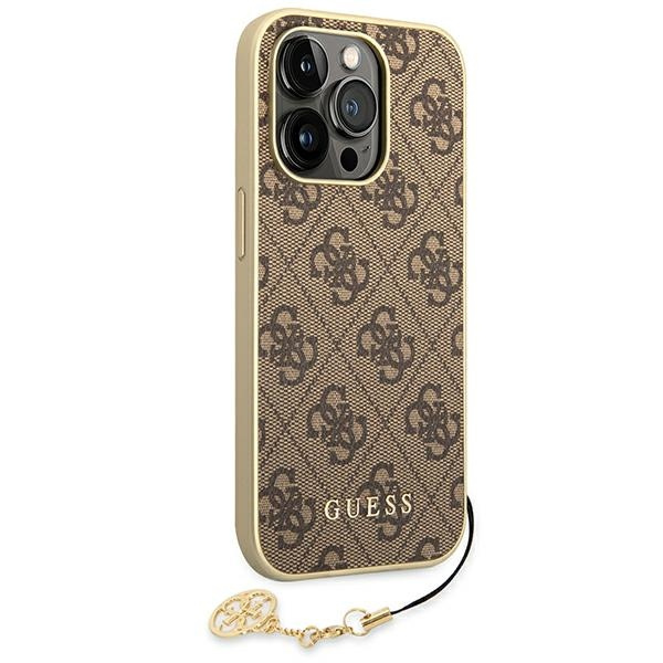 Guess GUHCP14LGF4GBR iPhone 14 Pro6,1" brązowy/brown hardcase 4G Charms Collection