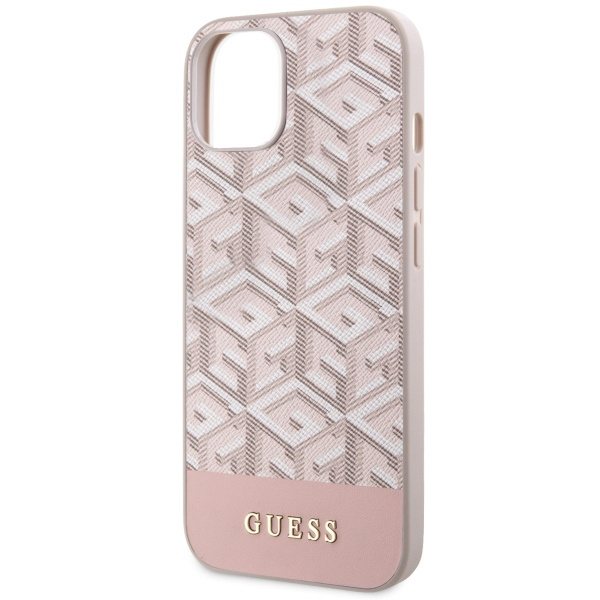 Guess GUHMP14SHGCFSEP iPhone 14 / 15 / 13 6.1" różowy/pink hard case GCube Stripes MagSafe
