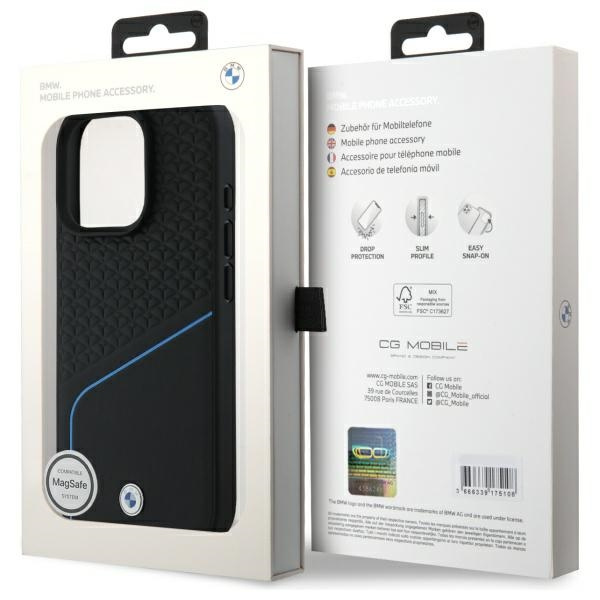 BMW BMHMP16X23RDCLK iPhone 16 Pro Max      6.9" czarny/black hardcase Sign Leather Textured And Line MagSafe