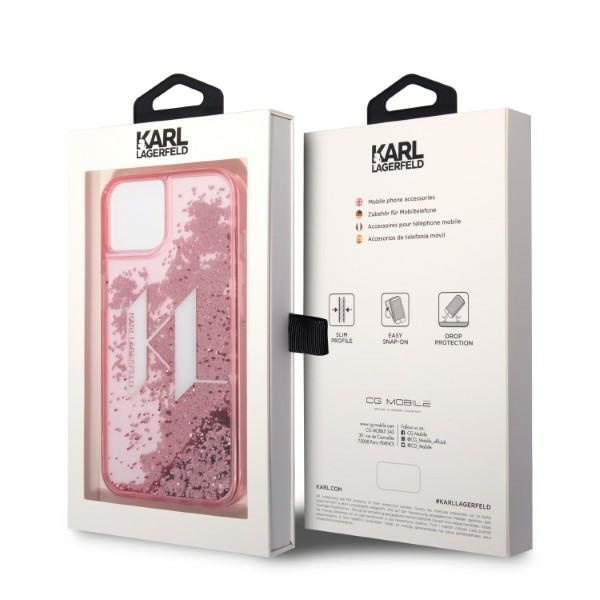 KARL LAGERFELD KLHCP14SLBKLCP IPHONE 14 / 15/13 6.1 "PINK / PINK HARDCASE LIQUID GLITTER BIG KL