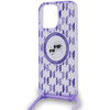 KARL LAGERFELD KLHMP15LHCKCKLCU IPHONE 15 PRO 6.1" PURPLE/PURPLE HARDCASE IML CROSSBODY MONOGRAM KARL & CHOUPETTE HEAD MAGSAFE