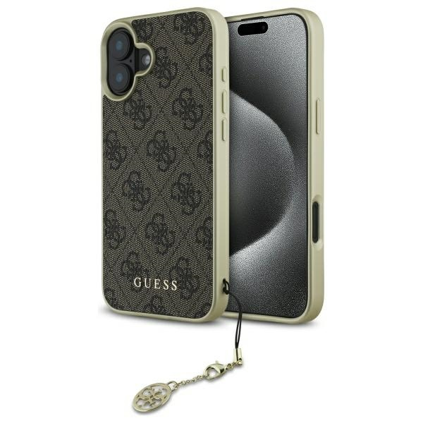 Guess GUHCP16SGF4GBR iPhone 16 6.1"      brązowy/brown hardcase 4G Charms Collection