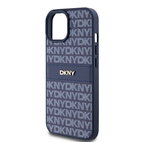 DKNY DKHCP15SPRTHSLB iPhone 15 / 14 / 136.1" niebieski/blue hardcase Leather Mono Stripe & Metal Logo