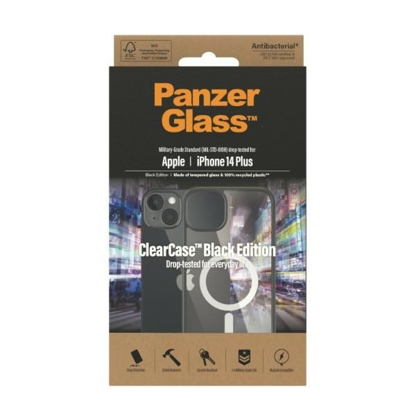 PanzerGlass ClearCase MagSafe iPhone 14 Plus / 15 Plus 6,7" Antibacterial czarny/black 0415