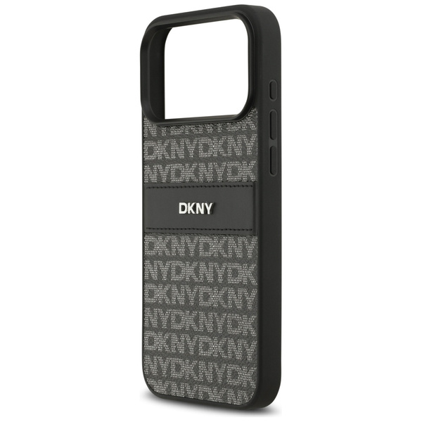 Etui DKNY Repeat Texture Pattern with    Tonal Stripe do iPhone 17 Pro Max czarny