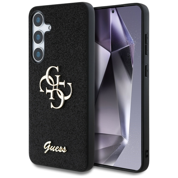 Etui Guess Fixed Glitter Big 4G Metal    Logo do Samsung Galaxy S25 czarny