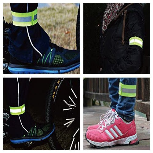 REFLECTIVE ARMBAND BICYCLE RUNNING VELCRO 4CM YELLOW