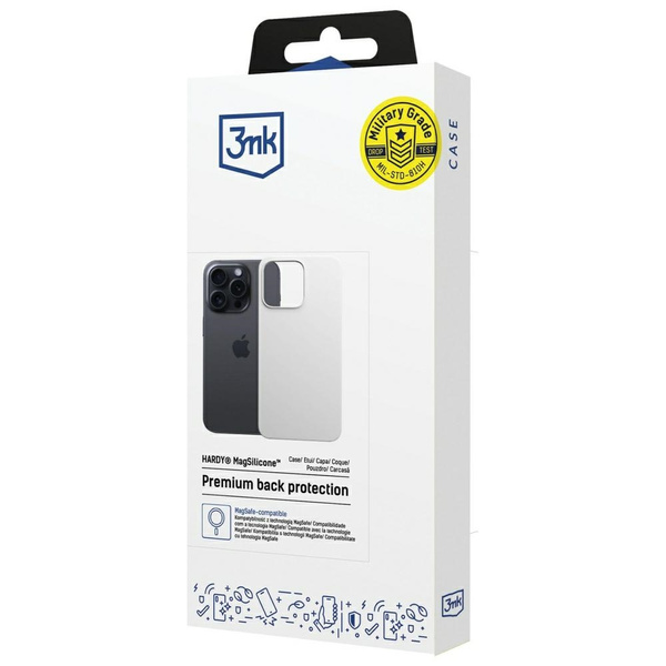 Etui 3MK Hardy MagSilicone do Apple      iPhone 15 Pro srebrny