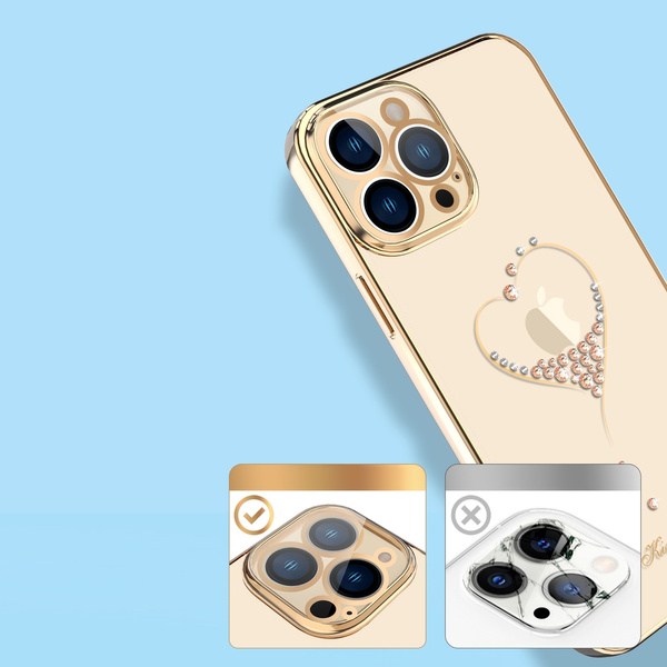 Kingxbar Wish Series etui ozdobione kryształami iPhone 13 Pro niebieski