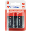 Verbatim Bateria alkaliczna D LR20 2szt  czarny/black 49923