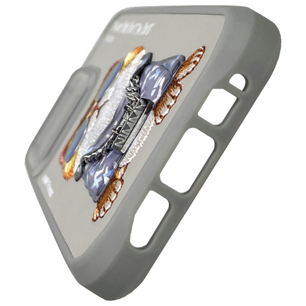 Nimmy etui iPhone 15 Pro 6.1" szary/gray  Glasses Cool Cat