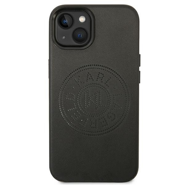 KARL LAGERFELD KLHCP14SFWHK IPHONE 14 / 15 / 13 6,1" HARDCASE CZARNY/BLACK LEATHER PERFORATED LOGO