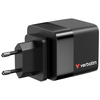 Verbatim Ładowarka sieciowa GaN 65W      2xUSB-C/USB-A + Adapter EU/UK/US czarny/black 32217