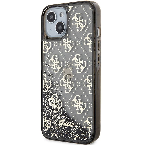 Guess GUHCP14SLC4PSGK iPhone 14 / 15 /13 6.1" czarny/black hardcase Liquid Glitter 4G Transculent